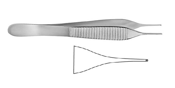 MICRO-ADSON Пінцет хірургічний; прямий; 1x2 зубчики; 12,0см; ширина бранш 0,8+/-0,1. Tontarra Medizintechnik GmbH